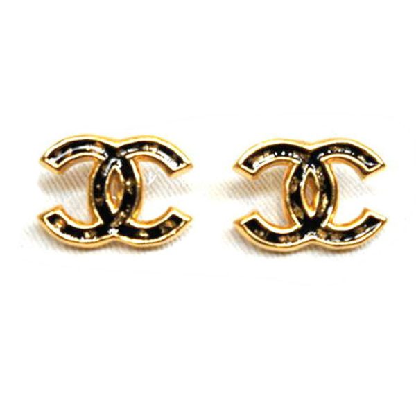 03130 1 Chanel Coco Mark Earrings Black