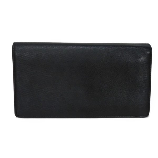 03136h 3 Chanel Long Flap Wallet Leather Black