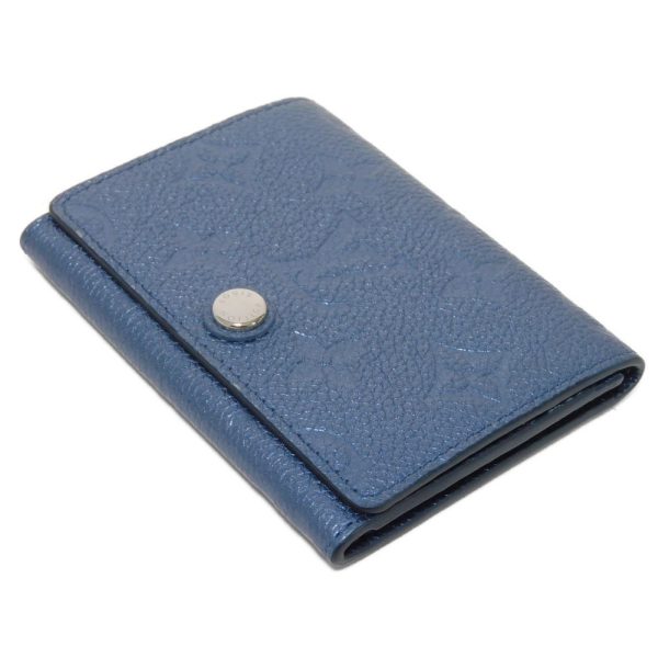 03188h 4 Louis Vuitton Anvelope Carte De Visite Card Case Leather Navy