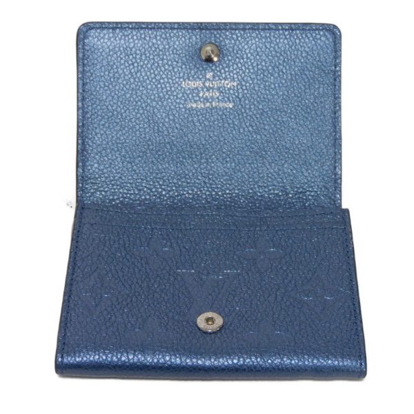 03188h 5 Louis Vuitton Anvelope Carte De Visite Card Case Leather Navy