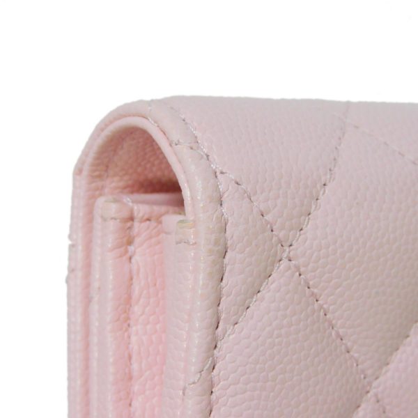 03200h 15 Chanel Long Flap Wallet Leather Pink