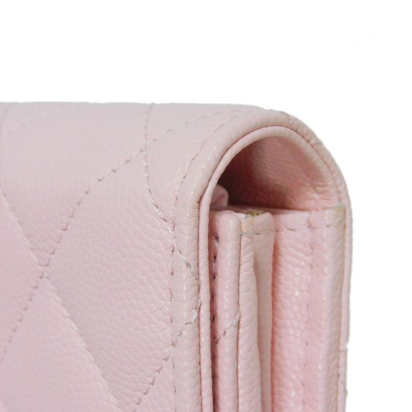 03200h 16 Chanel Long Flap Wallet Leather Pink