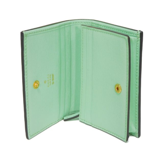 03202h 5 Gucci Bananya Compact Wallet Leather Green