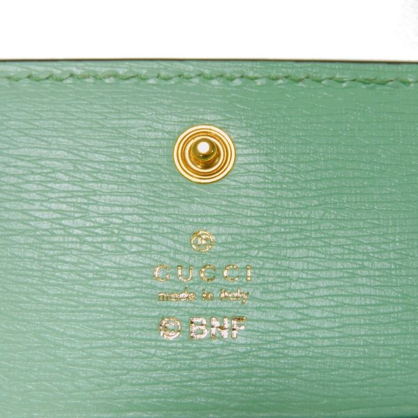 03202h 7 Gucci Bananya Compact Wallet Leather Green