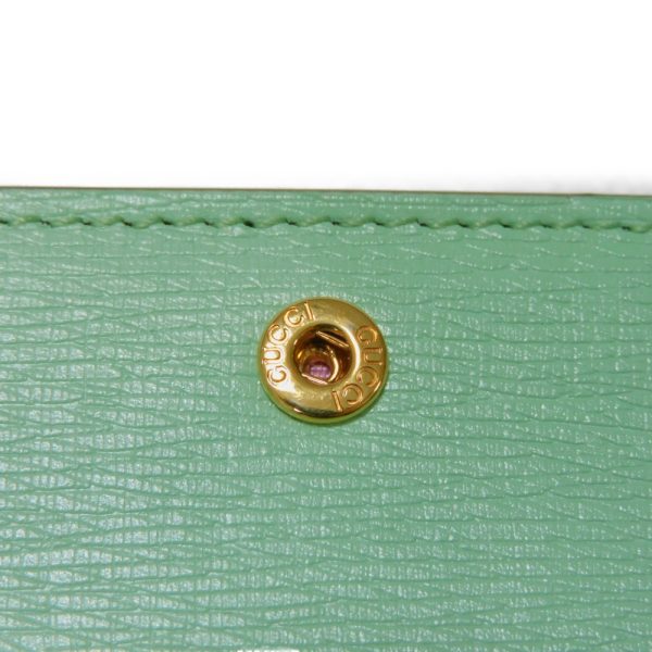 03202h 9 Gucci Bananya Compact Wallet Leather Green