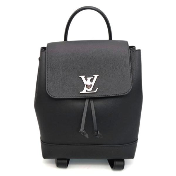 03455 1 Louis Vuitton Lock Me Calf Leather Backpack Black