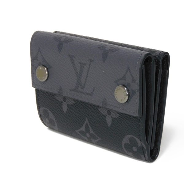 03527h 2 Louis Vuitton Discovery Compact Wallet Leather Black