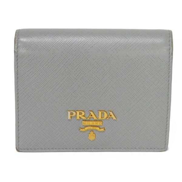 03532h 1 Prada Bifold Wallet Leather Celeste