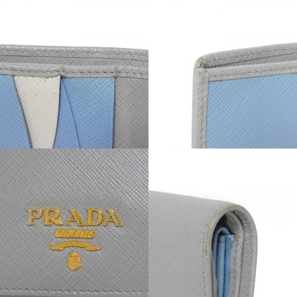 03532h 21 combine Prada Bifold Wallet Leather Celeste