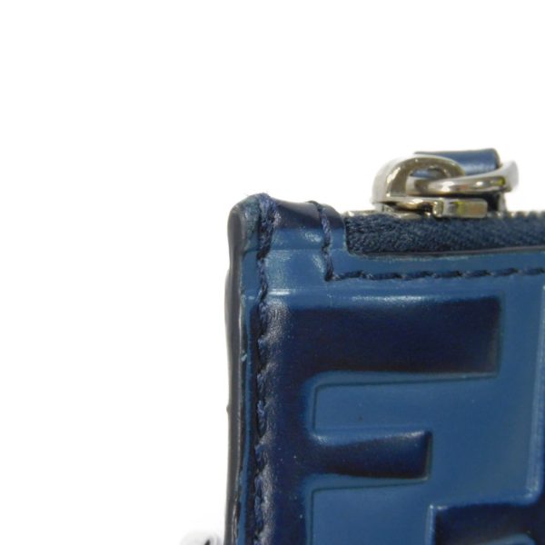 04015h 17 Fendi Coin Card Case Zucca Leather Blue