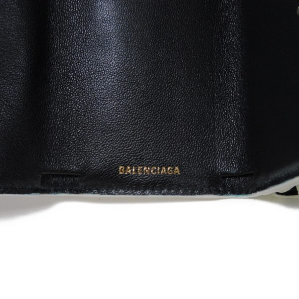 04016h 7 Balenciaga Ville Mini Wallet Leather White