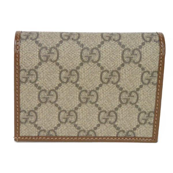 04100h 3 Gucci Horsebit Compact Wallet Leather Beige