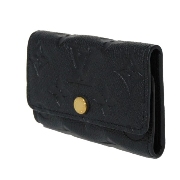 04101h 2 Louis Vuitton Multicle Key Case Leather Black