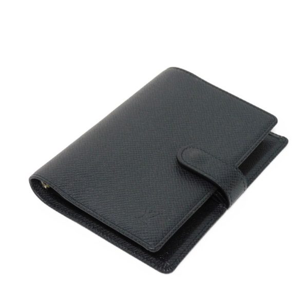 04105h 4 Louis Vuitton Agenda Pm Notebook Cover Leather Charcoal