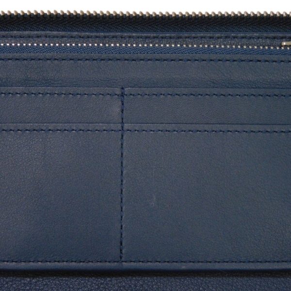 04139h 10 Louis Vuitton Zippy Wallet Vertical Long Wallet Leather Navy