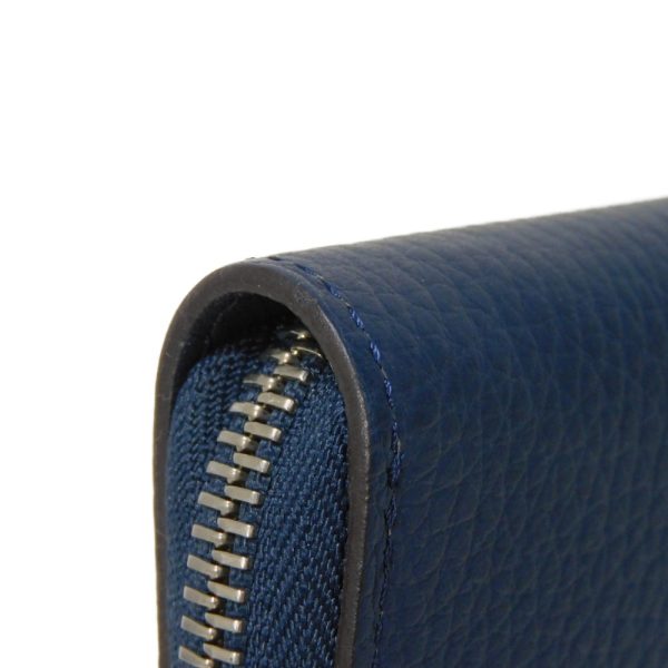 04139h 16 Louis Vuitton Zippy Wallet Vertical Long Wallet Leather Navy