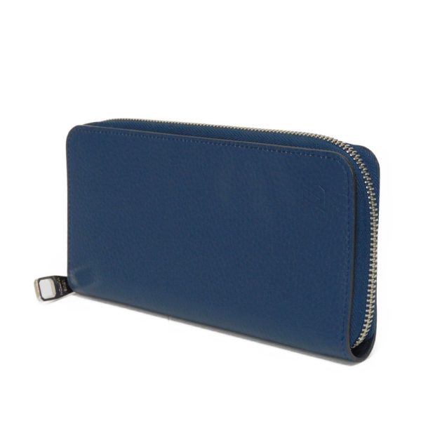 04139h 2 Louis Vuitton Zippy Wallet Vertical Long Wallet Leather Navy