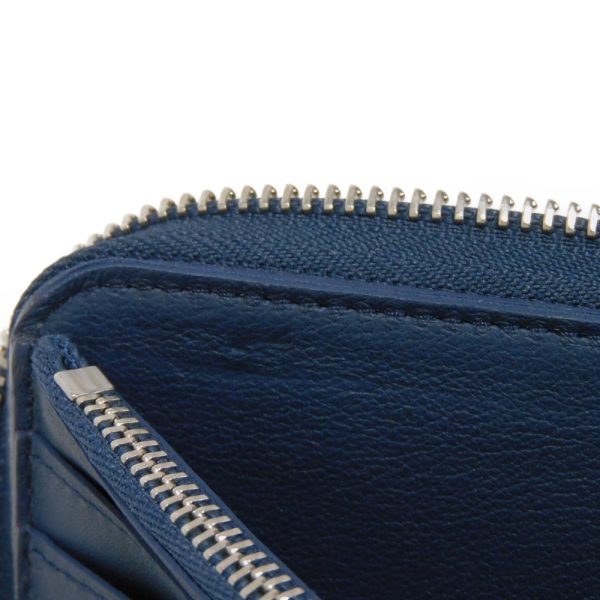 04139h 9 Louis Vuitton Zippy Wallet Vertical Long Wallet Leather Navy