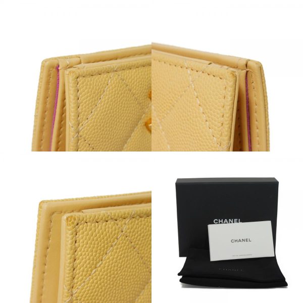 04143h 20 combine Chanel Small Flap Wallet Caviar Skin Yellow