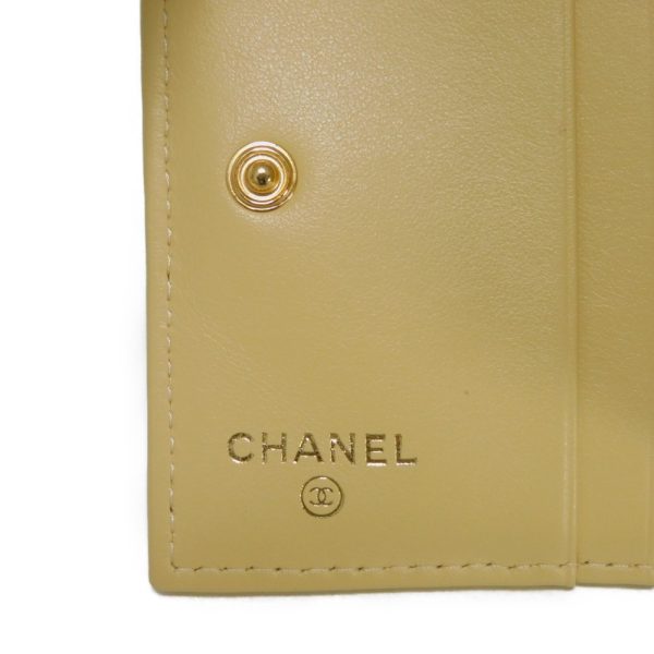 04143h 8 Chanel Small Flap Wallet Caviar Skin Yellow