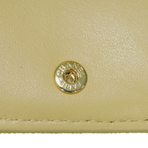 04143h 9 Chanel Small Flap Wallet Caviar Skin Yellow