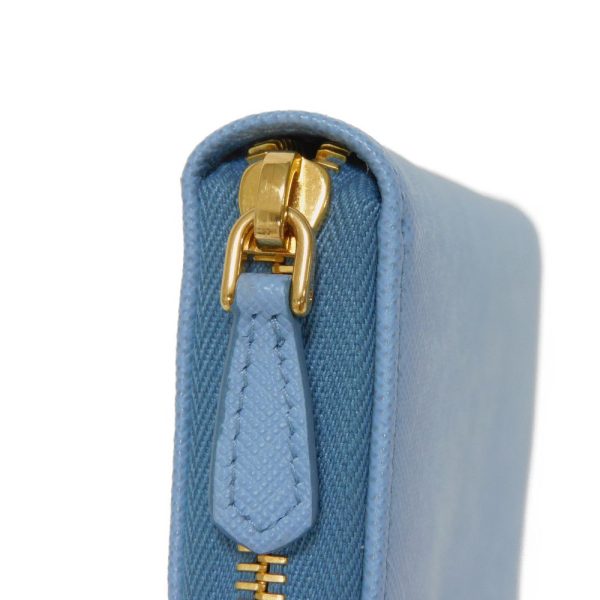 04394h 10 Prada Zip Around Wallet Saffiano Leather Blue