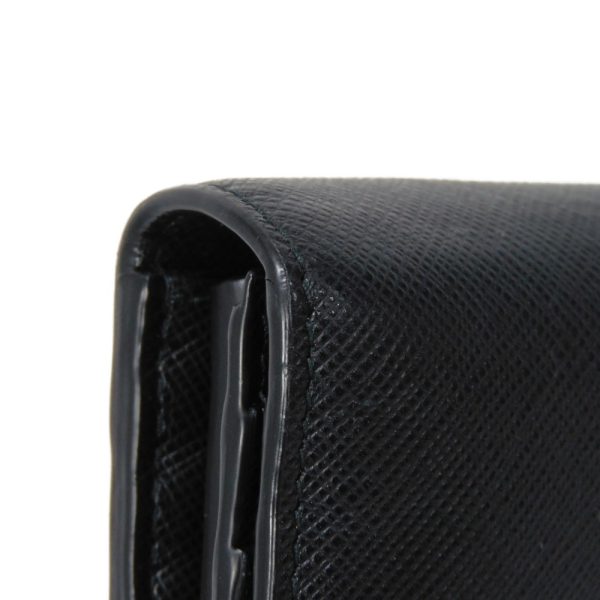 04405h 19 Prada Long Flap Wallet Saffiano Leather Black