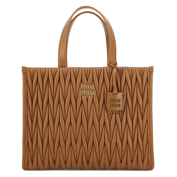 048909de6febcf3 vi 1 Miu Miu Tote Bag Matelasse Brown