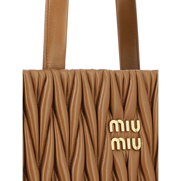 048909de6febcf3 vi 4 Miu Miu Tote Bag Matelasse Brown