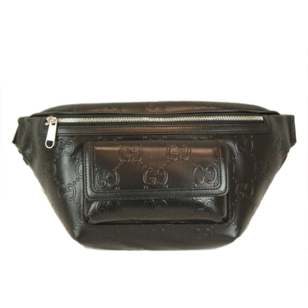 05176 1 Gucci GG Embossed Waist Bag Brown