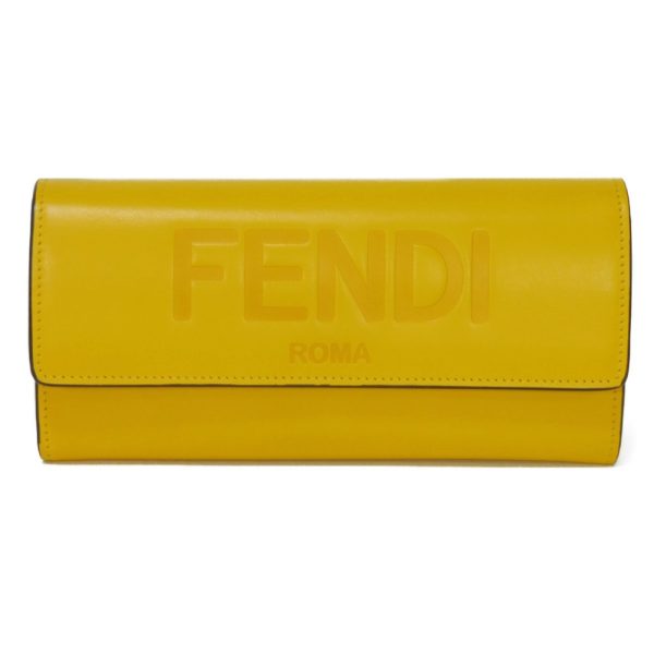 05181h 1 Fendi Rome Continental Wallet Leather Yellow