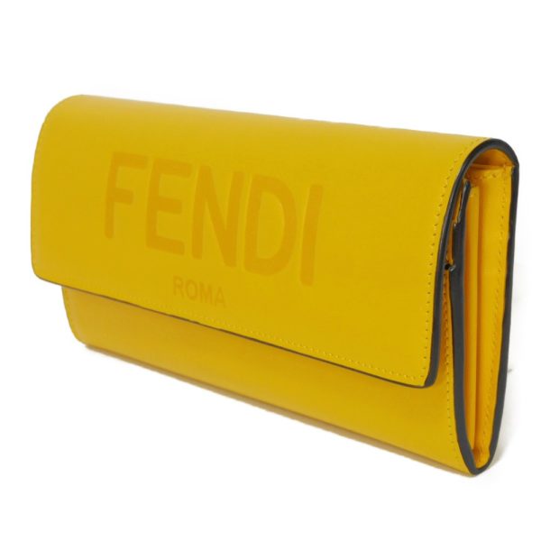 05181h 2 Fendi Rome Continental Wallet Leather Yellow