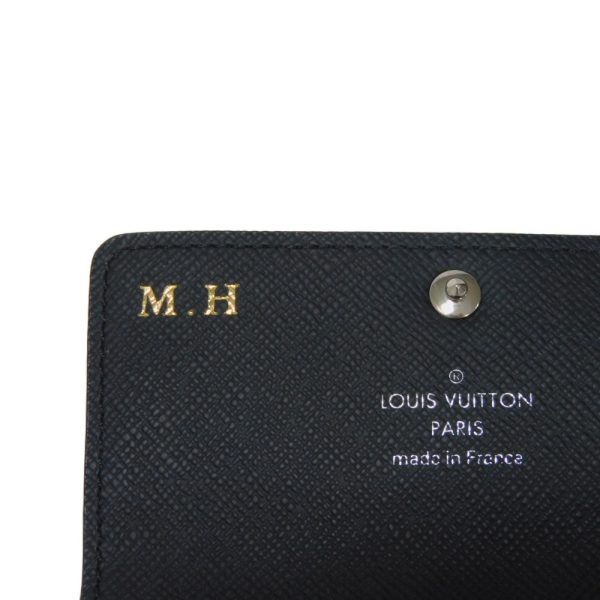 05199h 7 Louis Vuitton Multicle 6 Key Case Leather Black