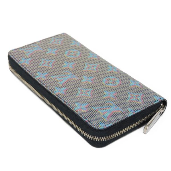 05421h 4 Louis Vuitton Zippy Wallet Vertical Long Wallet Canvas Blue