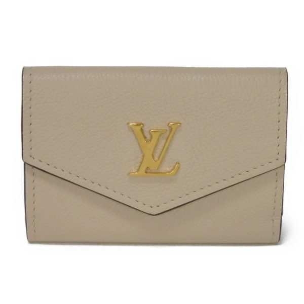 05451h 1 Louis Vuitton Portefeuille Rock Mini Trifold Wallet Leather Greige