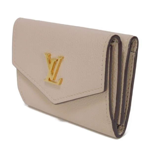 05451h 2 Louis Vuitton Portefeuille Rock Mini Trifold Wallet Leather Greige