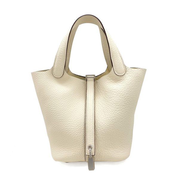 056289ck nata 02 Hermes Picotin Lock PM Taurillon Clemence NATA Bag Ivory Silver