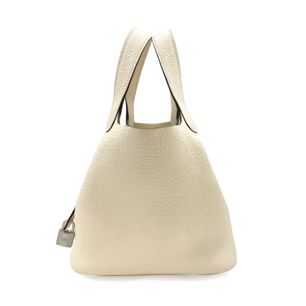 056289ck nata 03 Hermes Picotin Lock PM Taurillon Clemence NATA Bag Ivory Silver