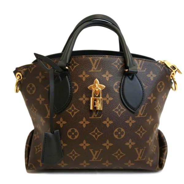 05841 1 Louis Vuitton Monogram Flower Zip Tote Bag Brown Black