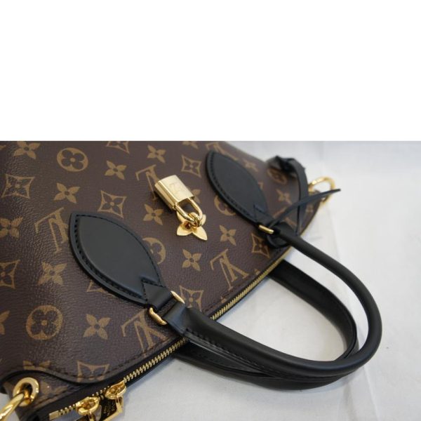 05841 4 Louis Vuitton Monogram Flower Zip Tote Bag Brown Black