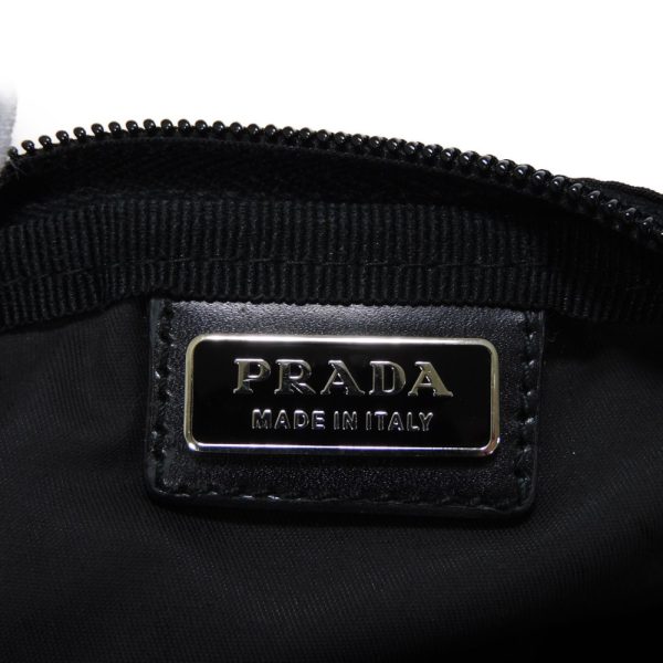 06044h 6 Prada Tessuto Nylon Mini Pouch Leather Black