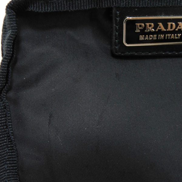 06044h 9 Prada Tessuto Nylon Mini Pouch Leather Black