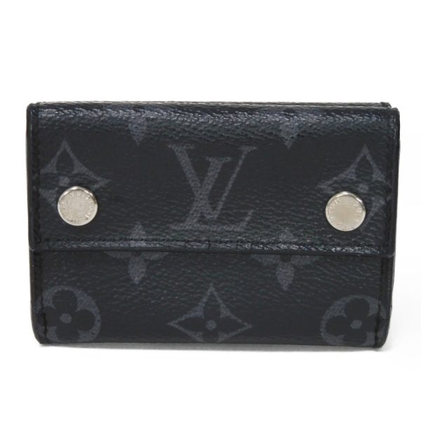 06074h 1 Louis Vuitton Discovery Compact Wallet Leather Black