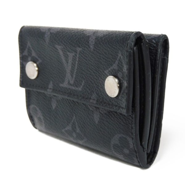 06074h 2 Louis Vuitton Discovery Compact Wallet Leather Black