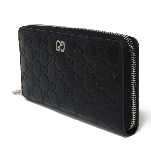 06095h 2 Gucci Durian Zip Around Wallet Leather Black