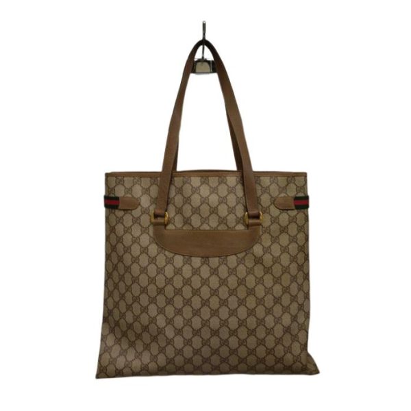 0614 2 2 Gucci Gg Supreme Sherry Line Tote Bag Beige