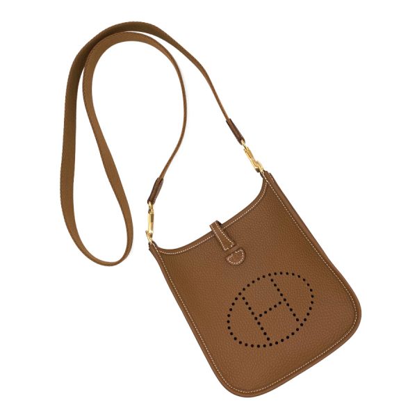 069426cc 05 Hermes Evelyne Tpm Taurillon Clemence Rare U Stamped Crossbody Bag Gold brown