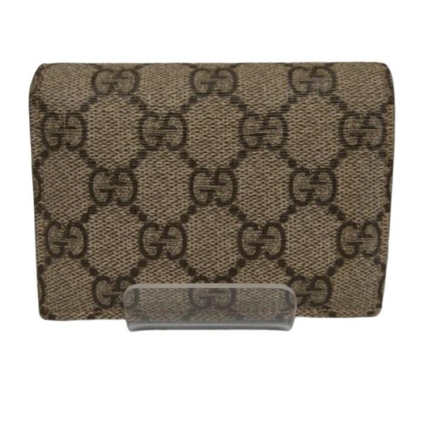 0704 1 1 Gucci GG Supreme Bi fold Compact Wallet Beige