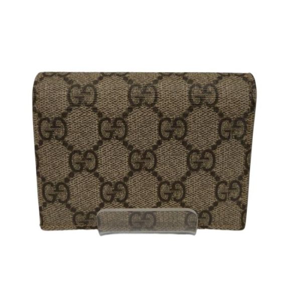 0704 1 2 Gucci GG Supreme Bi fold Compact Wallet Beige