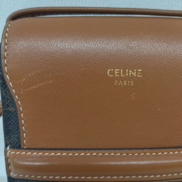 0725 5 4 Celine Mobile Pouch Flap Triomphe Canvas Brown